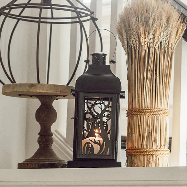 Owl Cutout Metal Lantern