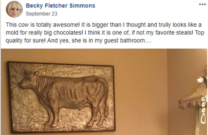 Metal Embossed Cow Frame