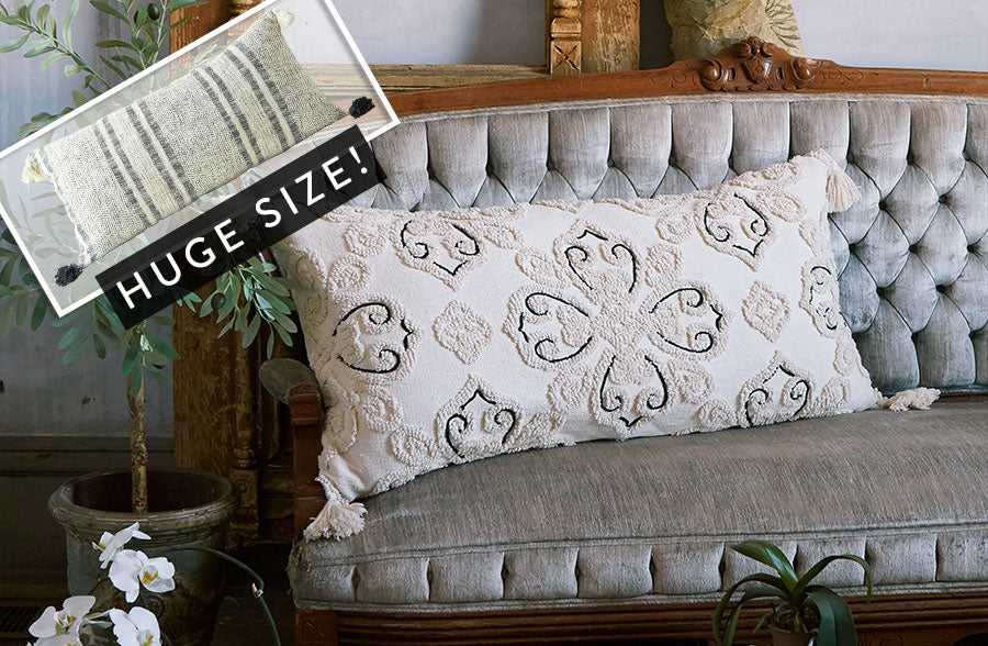 HUGE 40 Inch Lush Cotton Throw Pillows, Pick Your Style