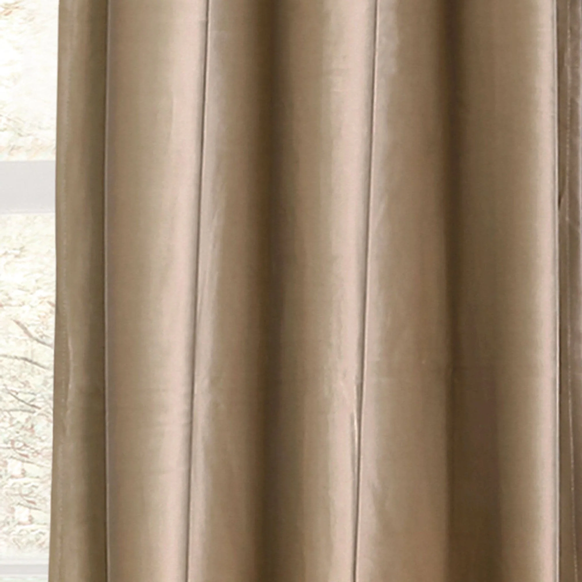 Prima Velvet Solid Grommet Light Filtering Window Curtain Panel Set
