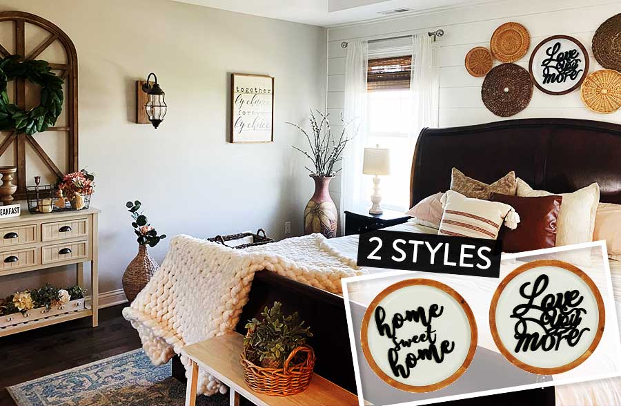 Round Wooden Framed Script Sign, Pick Your Style