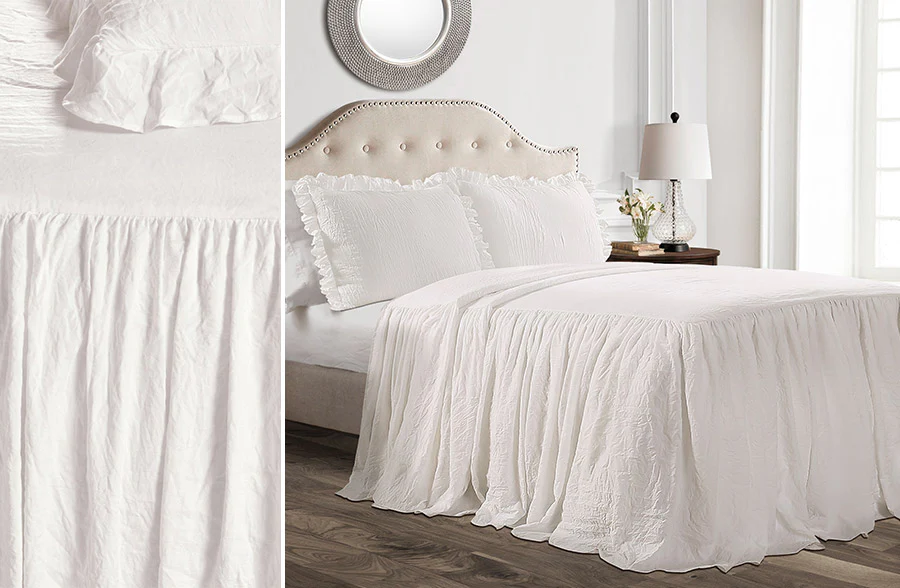 Ruffle Skirt Bedspread, Pick Your Size