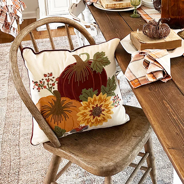 Pumpkins Sunflower Pillow | Autumn Glow