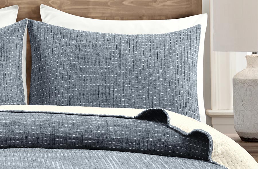 Yarn-Dyed Cotton 3 Piece Bedding, Pick Your Color