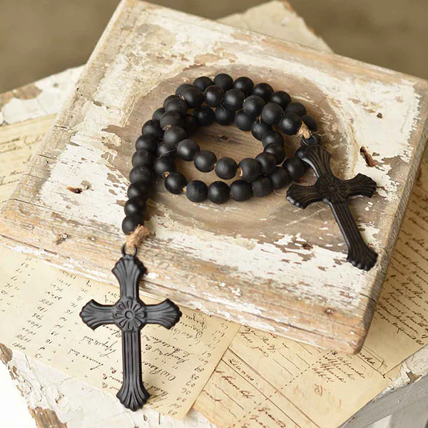 Vintage Inspired Shabby Chic Wood Bead Garland, Pick Your Color