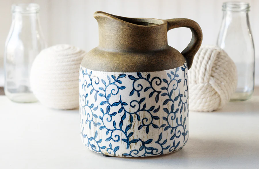 Delft Inspired Decorative Ceramic Pitcher