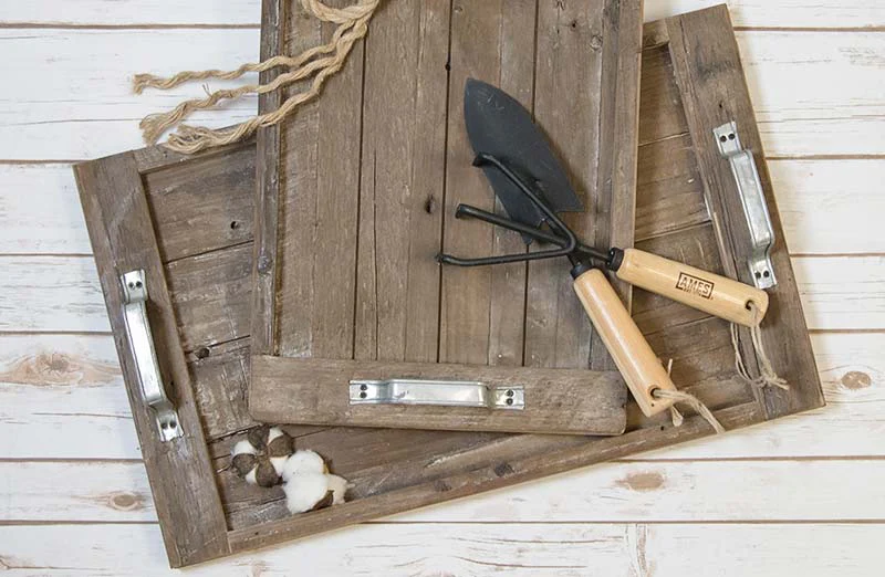 Rustic Wood Trays Set of 2