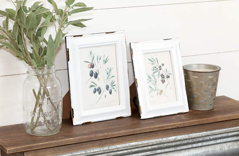 Distressed Enamel Photo Frames  Set of 2