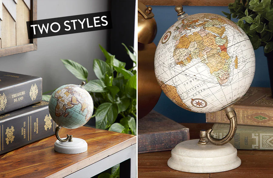 Tabletop Globe with Marble Base, Pick Your Color