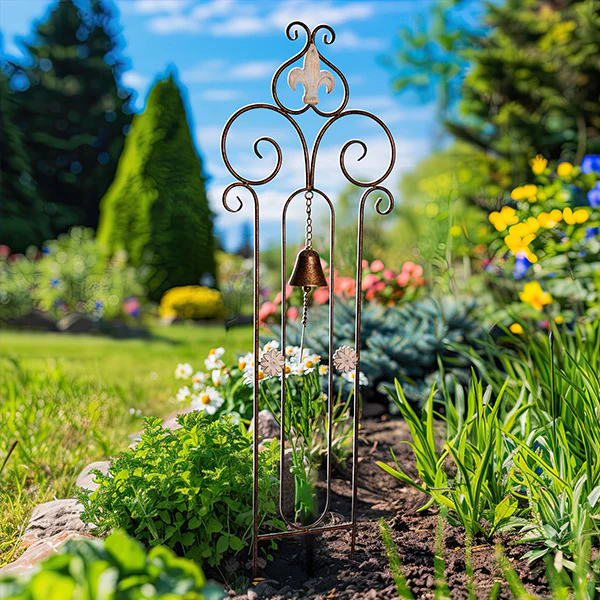 Ornate Whimsical Garden Bell Yardstake