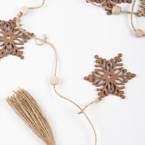 Wooden Snowflake Garland