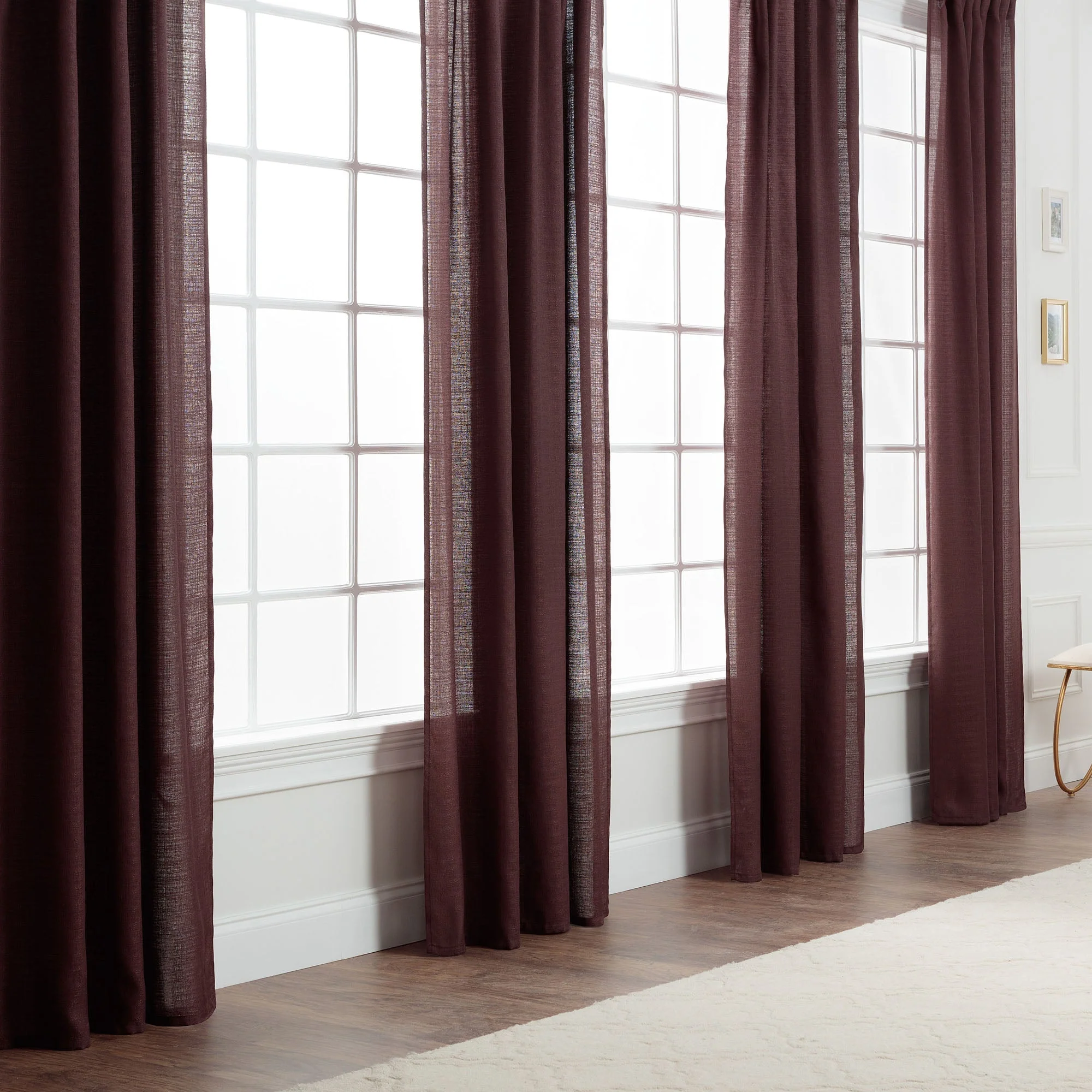 Faux Belgian Flax Solid Curtains
