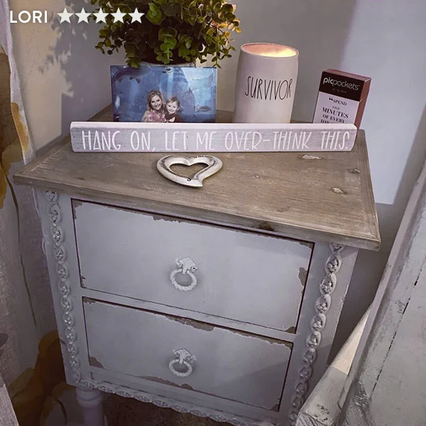 Distressed Finish Victorian Nightstand with Optional Wheels