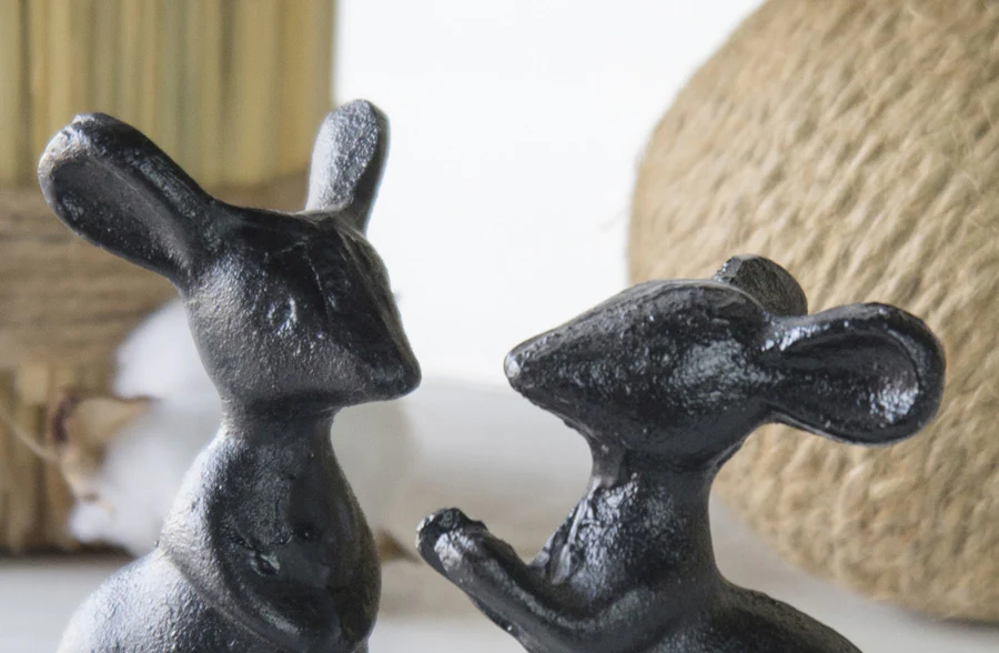 Cast Iron Mice Paper Weights, Set of 2