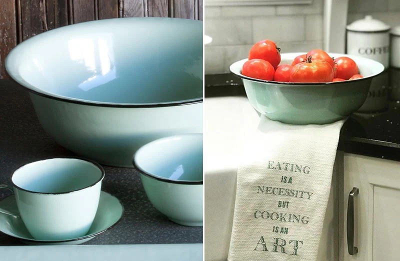 Vintage Inspired Enamelware Basin