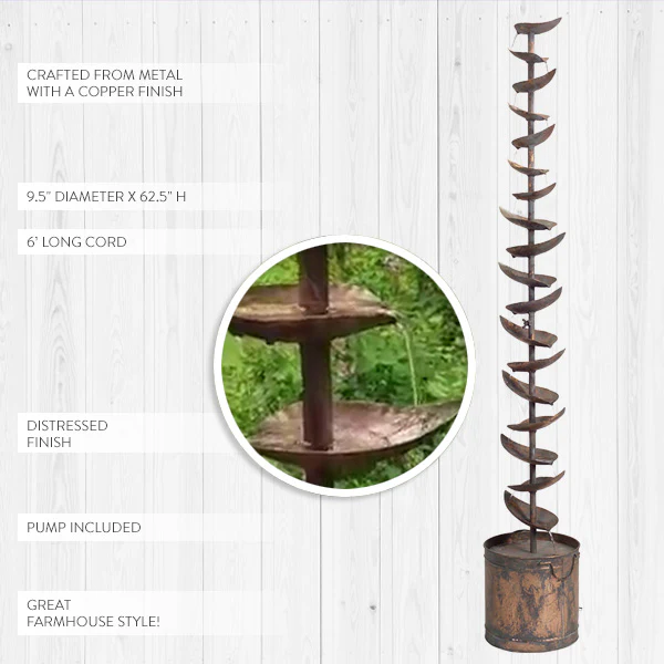 62 Inch Tall Cascading Leaf Fountain