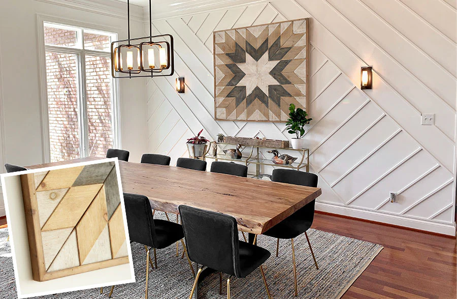 Reclaimed Wood Geometric Wall Art