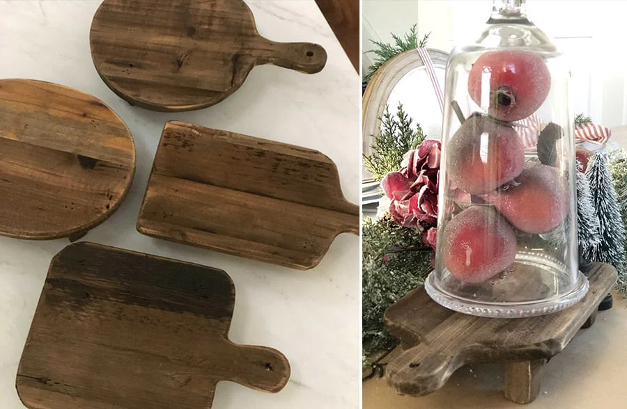 Wooden Cutting Board Pedestal, Set of 4