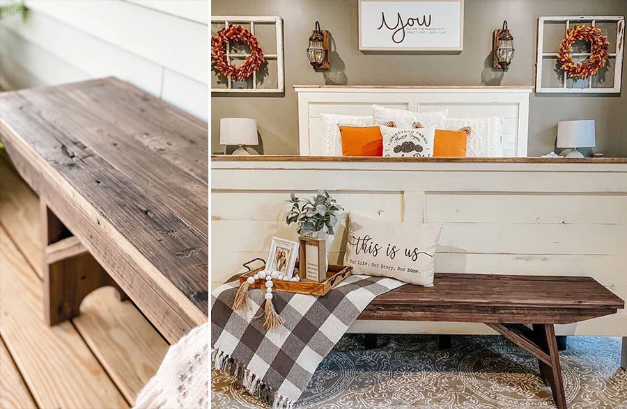 Rustic Design Reclaimed Wood Bench