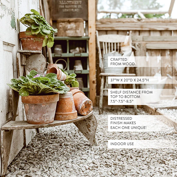 Rustic Wood Garden Tiered Plant Stand