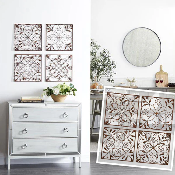 Ornate Wall Decor Panels, Set of 4