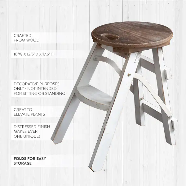 Folding Farmhouse Stool Plant Stand