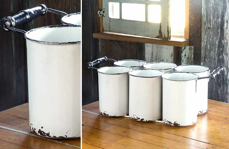 Chippy Paint Divided Enamel Caddy