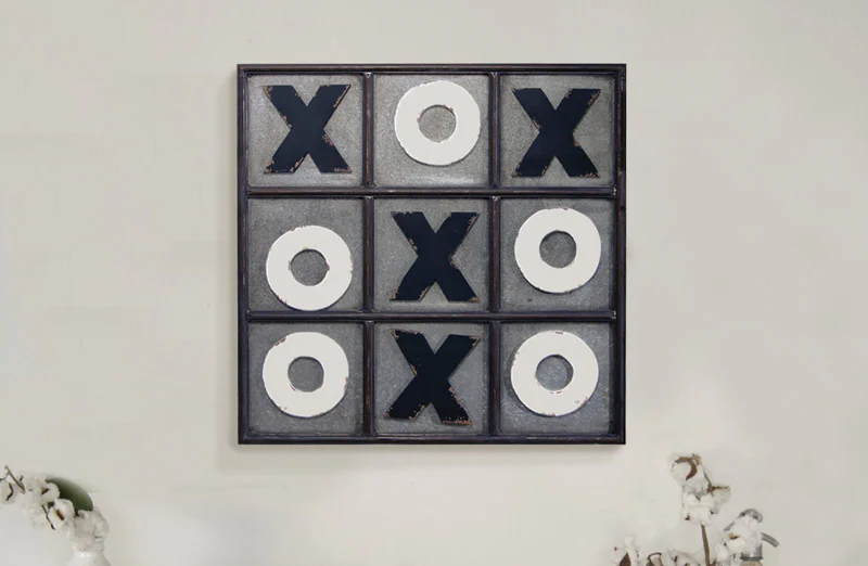 HUGE Metal Tic Tac Toe Decor