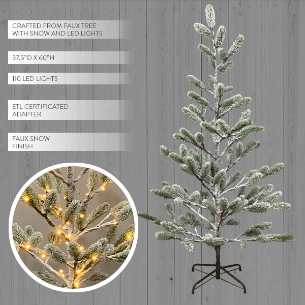5 Feet LED Flocked Faux Christmas Tree