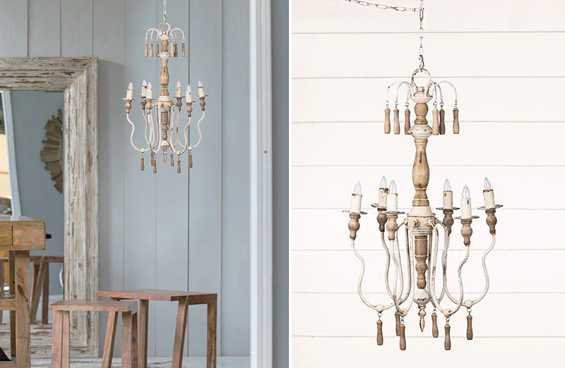 Distressed Victorian Candle Chandelier