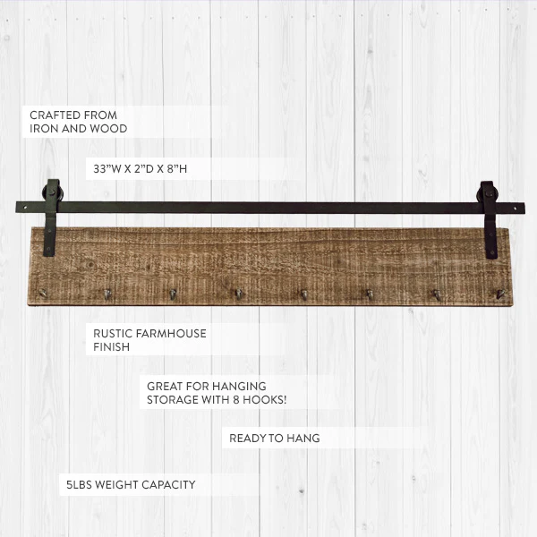 Barndoor Hardware Wall Hook System