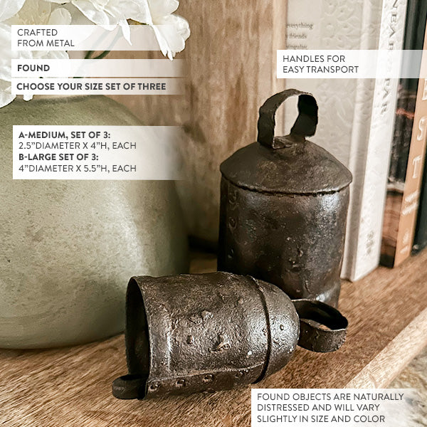 FOUND Iron Bells, Set of 3 | Pick Your Size