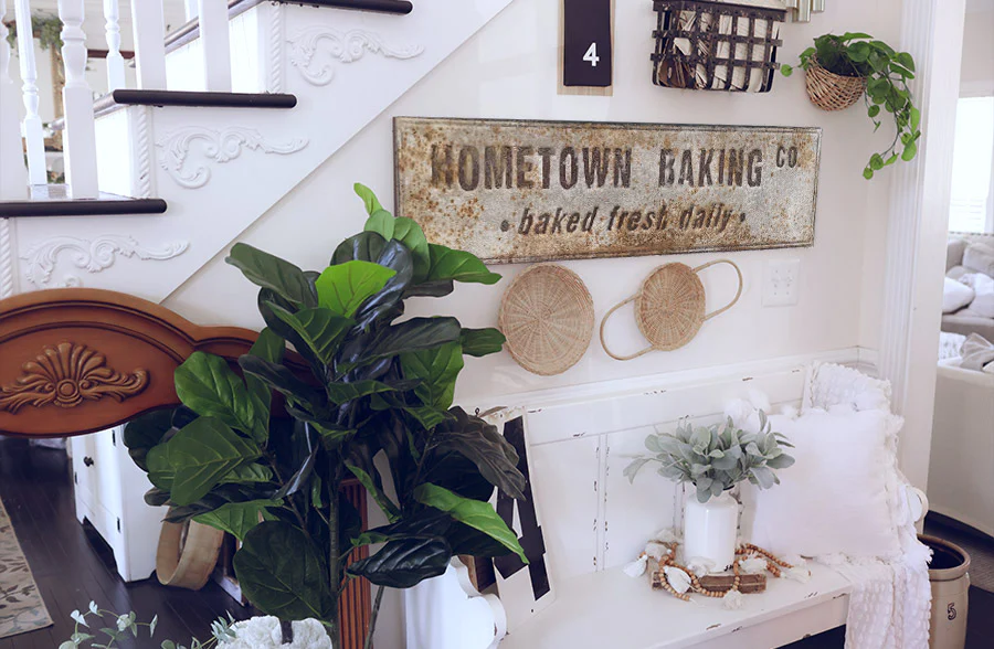 Embossed Metal Baking Sign with Rusted Patina