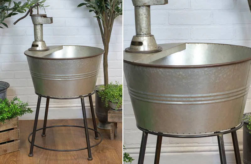 Galvanized Metal Standing Wash Bin
