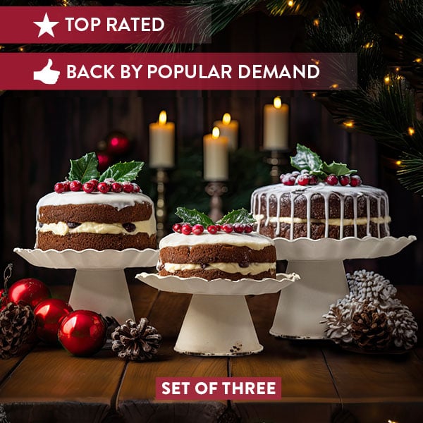 Distressed Metal Cake Stands, Set of 3