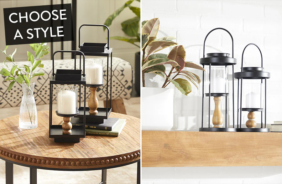 Metal Candle Lanterns, Set of 2 | Pick Your Style