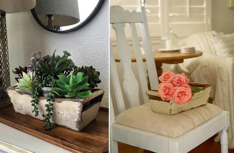 Distressed Wooden Trays Set Of 2