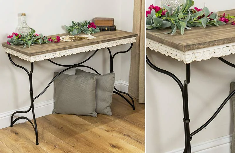 Scalloped Edge Console Table