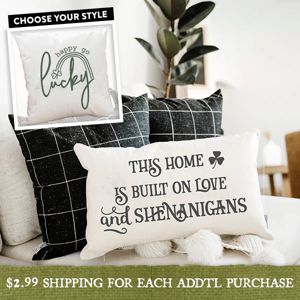 St. Patrick's Day Cotton Blend Pillow Cover, Pick Your Style
