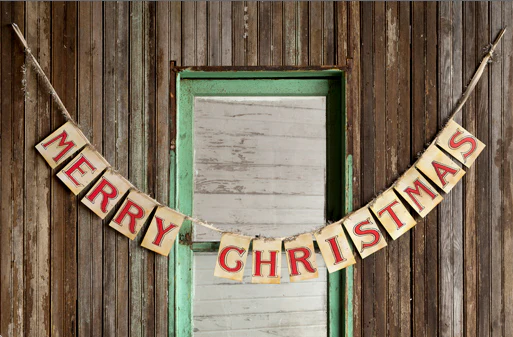 Long Merry Christmas Card Garland