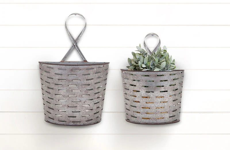 Wall Mounted Olive Bucket  Set of 2