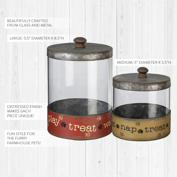 Pawsitive Pet Treat Canisters, Set of 2