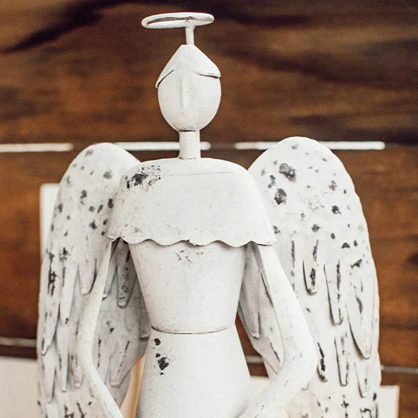 Pre-Lit Antiqued Angel Statues, Set of 2