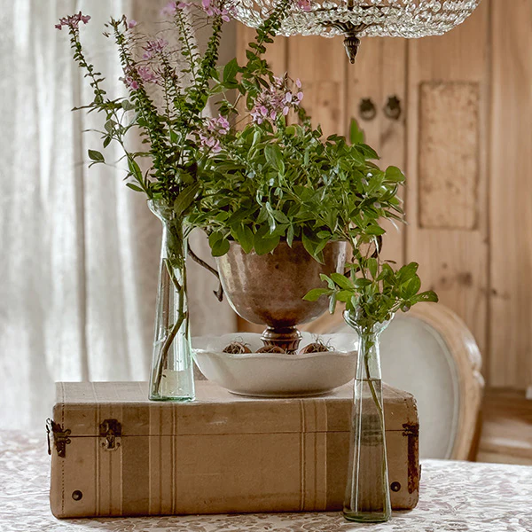 Recycled Glass Trumpet Vases, Set of 2