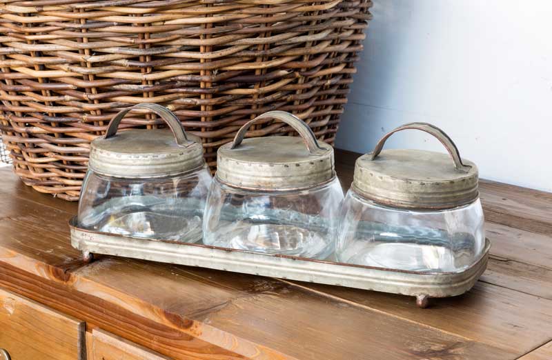 Glass Storage Jars Set of 3