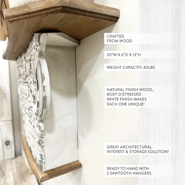 The Corinthian Distressed Column Display Shelf