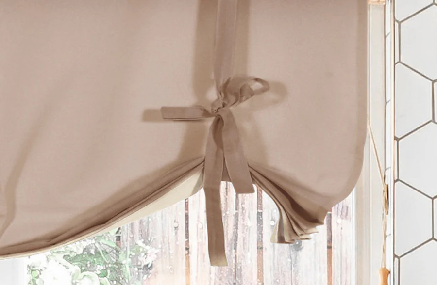 Tie Front Curtain Panel, Pick Your Color