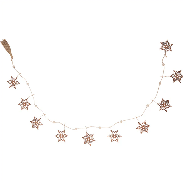 Wooden Snowflake Garland