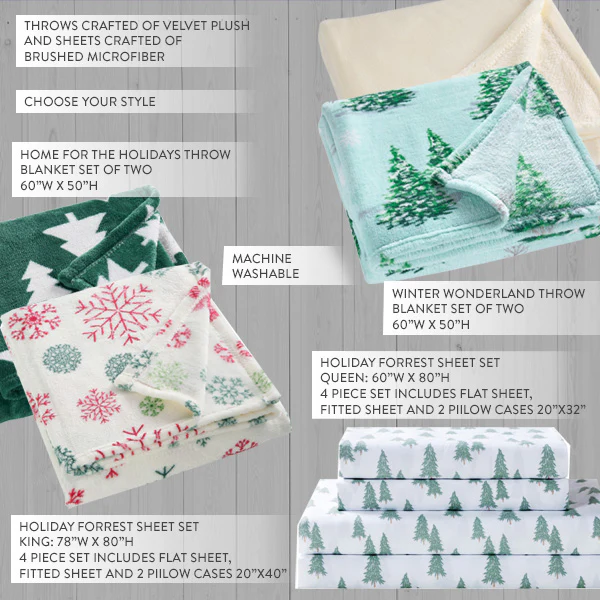 Christmas Blanket Set, Choose Your Style