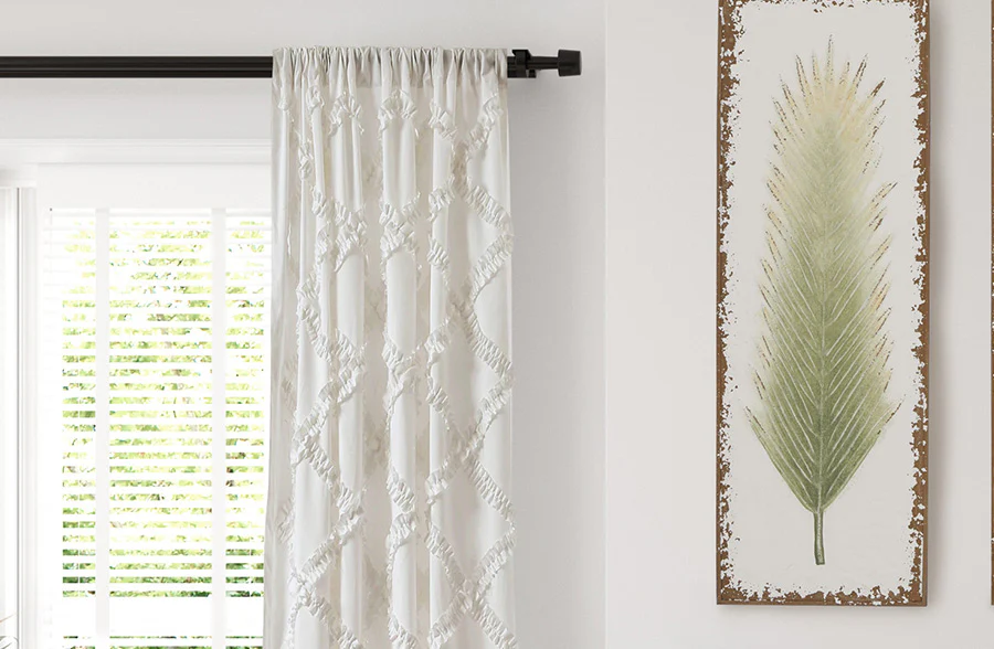 Frill Design Curtain Panel Set, Pick Your Color